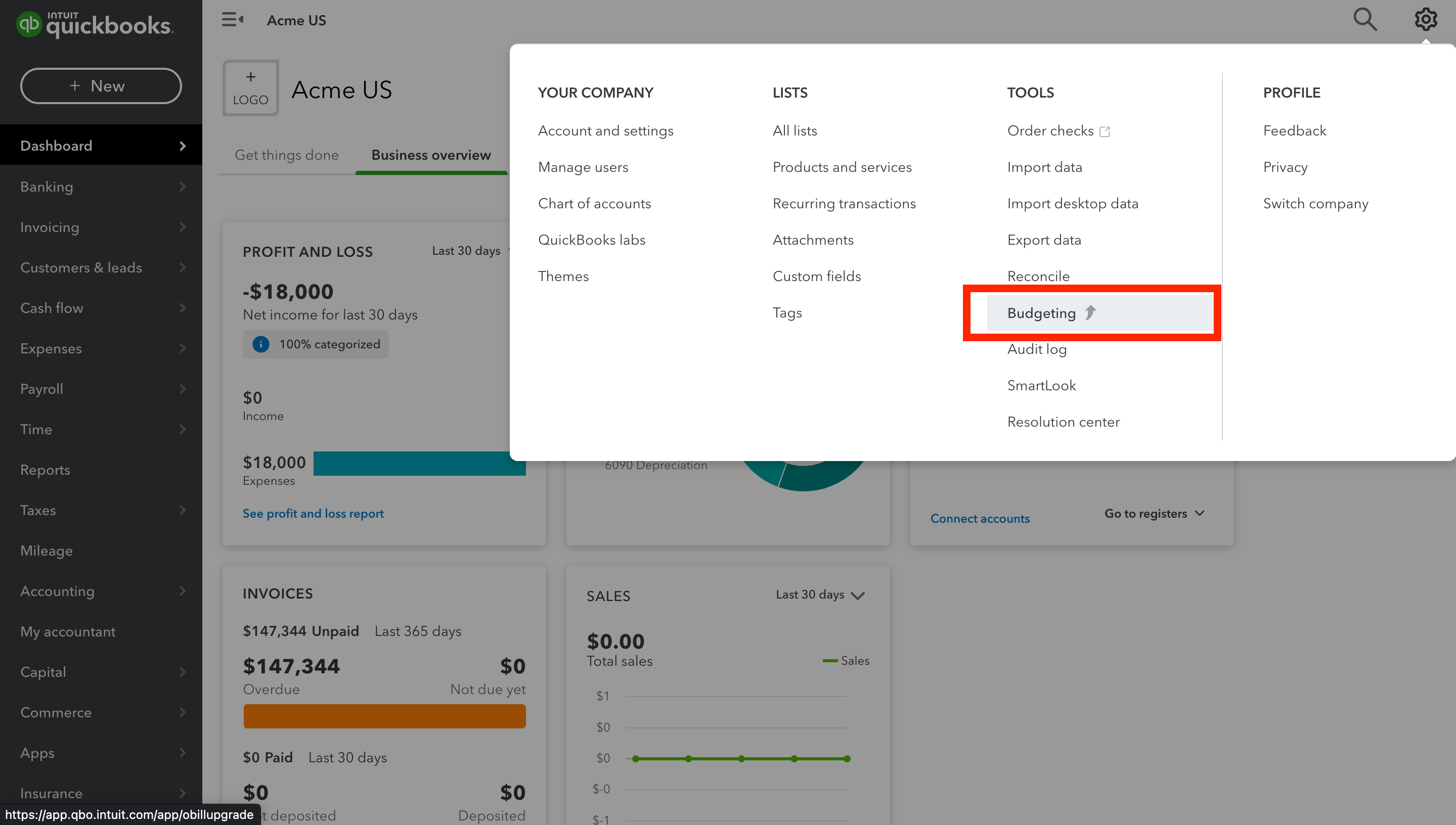 Setting up and managing budgets‍ In QuickBooks LiveFlow